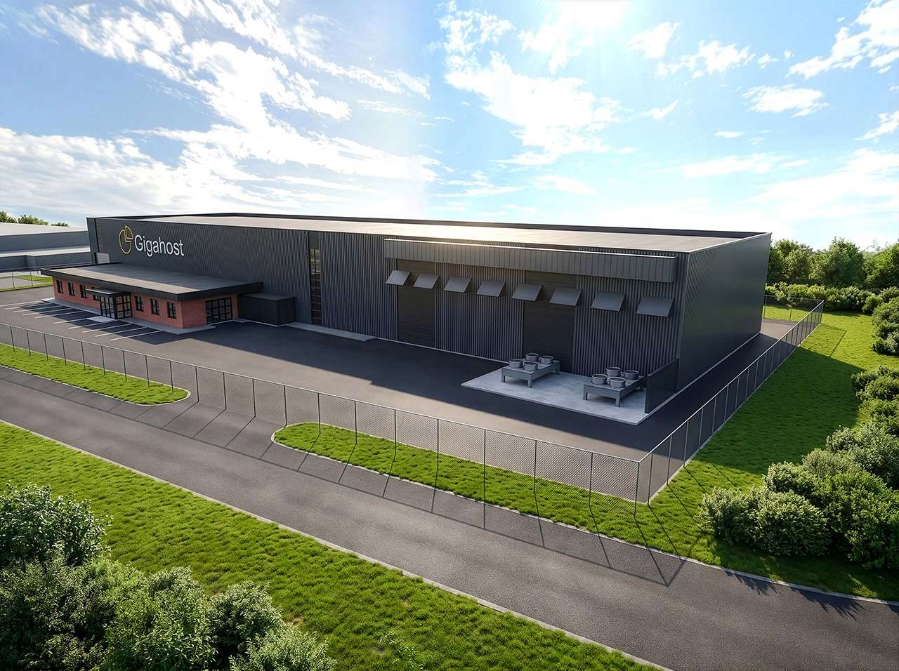 Render av DC4 - 5 MW datasenter i Sandefjord, åpner i 2027